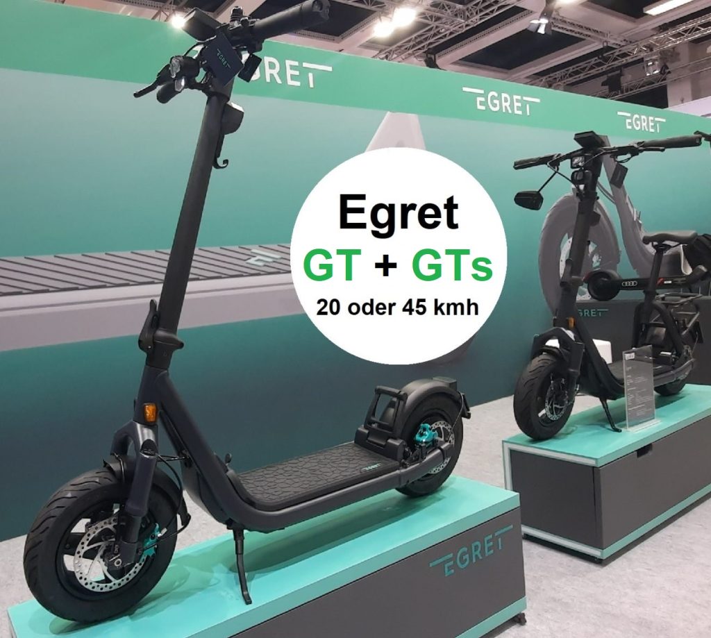 Egret GT mit Federung, 20 oder 45 km/h, mit Sitz oder ohne