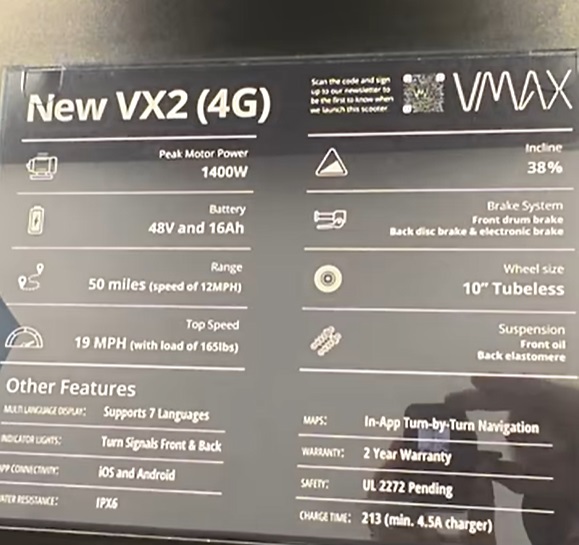 VMAX VX2 4G Leistungsdaten