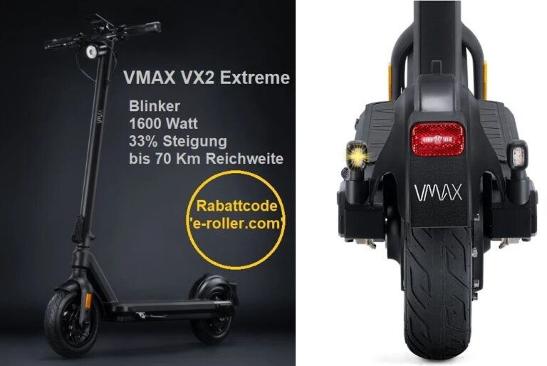 Der VMAX Extreme mit unfassbar starker Power ist der Persormance Sieger unter den E Scootern mit Blinker