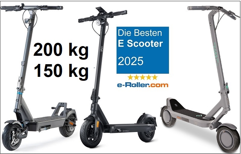 e scooter bis 150 kg traglast