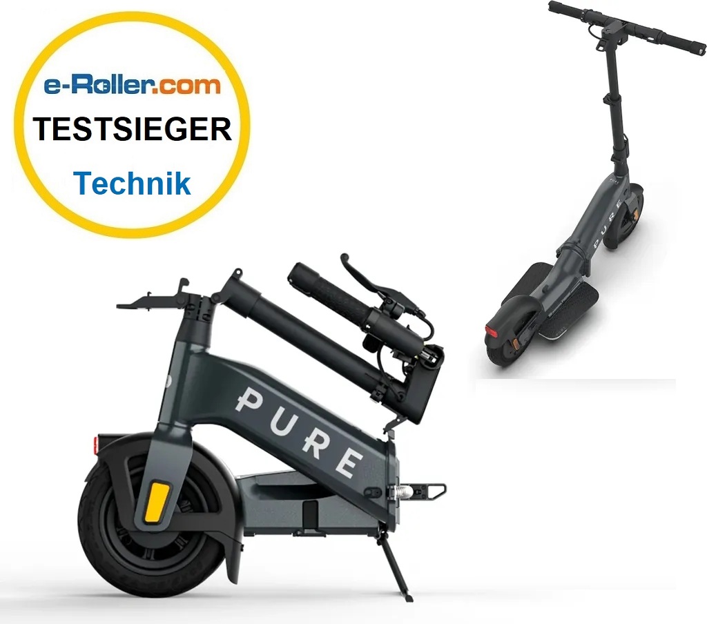 Der Pure Flex ist der kleinste und leichteste E Scooter mit dem kleinsten Faltmaß