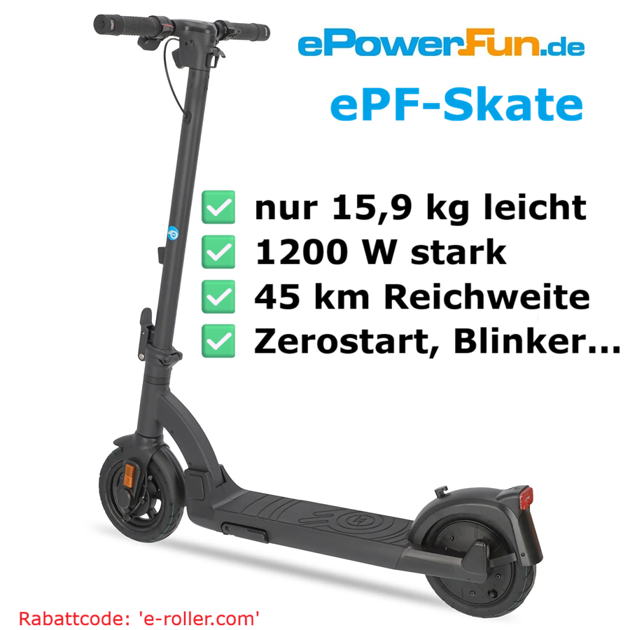 epowerfun epf skate getestet im August 2026